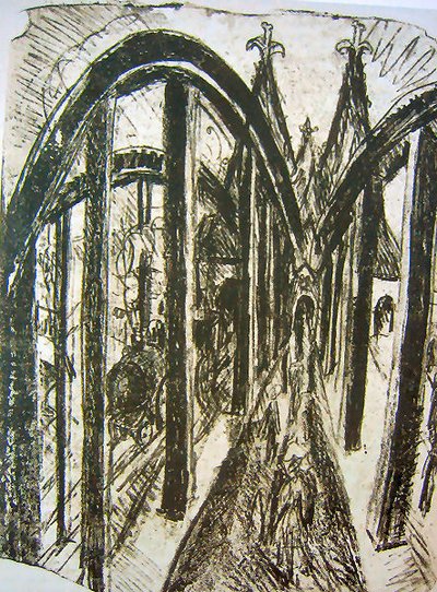 Rhine Bridge in Cologne by Ernst Ludwig Kirchner